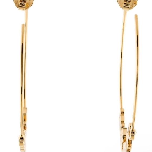 Marc Jacobs New York Gold Logo Hoop Earrings NWT - Picture 8 of 11
